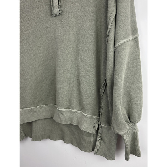 We The Free People Camden Henley Long Sleeve Sweatshirt XS Slouchy Boho Grunge - Picture 5 of 15